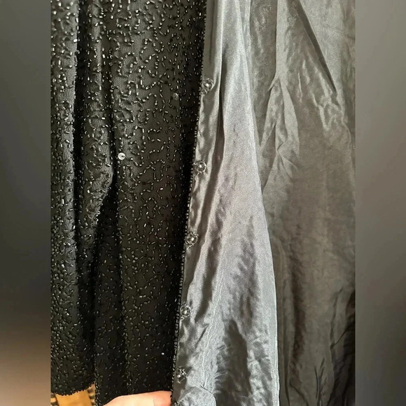 Vintage Evening Cocktail Hand Beaded Black Womens Wrap Blouse Top. Size Medium. - Picture 6 of 12